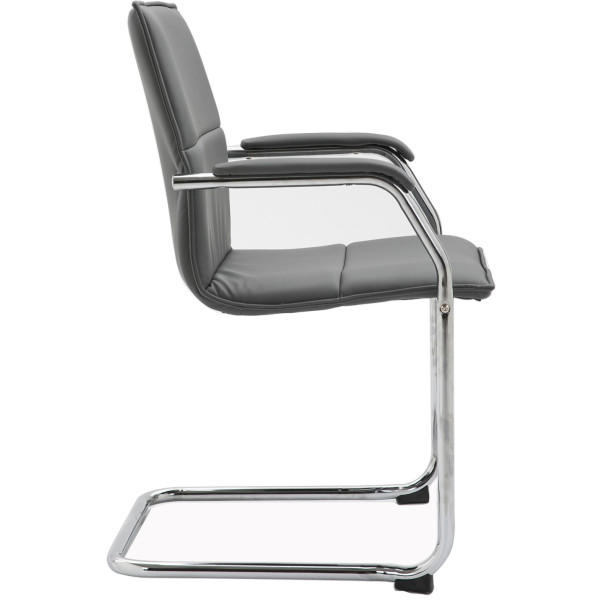Higham Leather Cantilever Stackable Chair