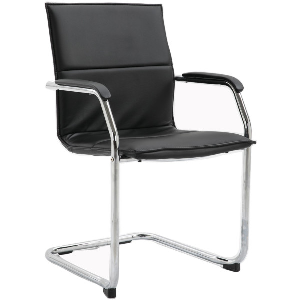Higham Leather Cantilever Stackable Chair