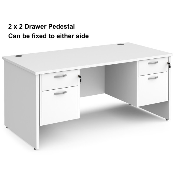 Maestro Panel End Straight Desk with 2 x Pedestals