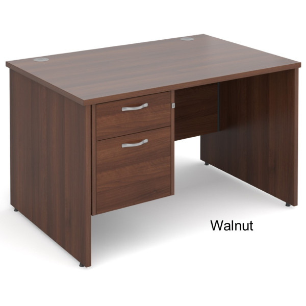 Maestro Panel End Straight Desk with Fixed Pedestal