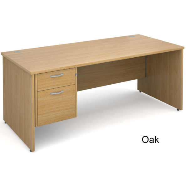 Maestro Panel End Straight Desk with Fixed Pedestal