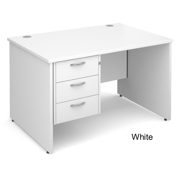 Maestro Panel End Straight Desk with Fixed Pedestal