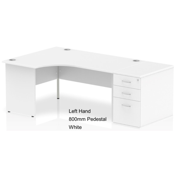 Rayleigh Panel End Desk with 800 Deep Pedestal Set