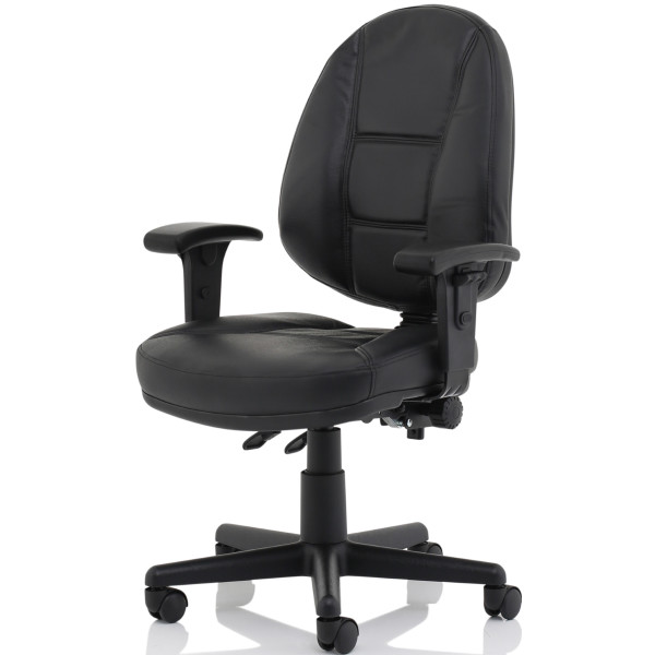 Jackson Black Leather Medium Back Task Chair 
