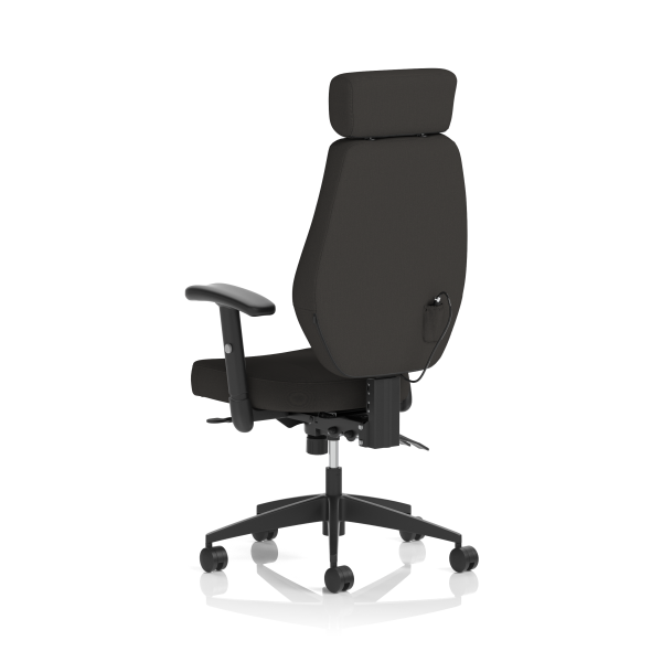Nexus High Back Chair With Headrest Black Fabric