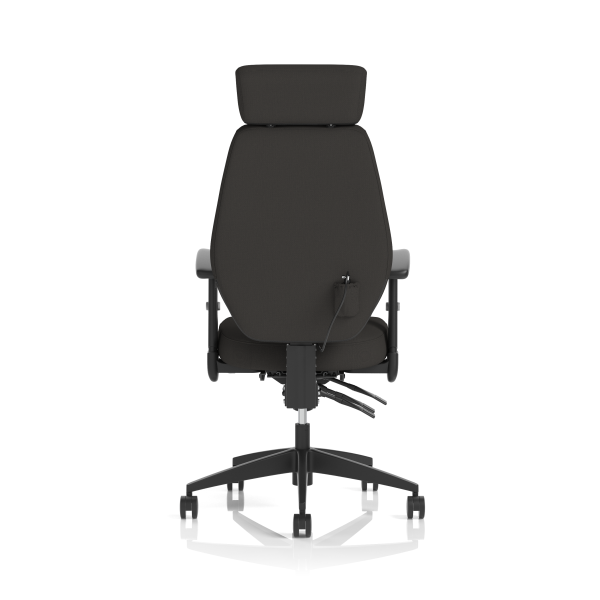 Nexus High Back Chair With Headrest Black Fabric