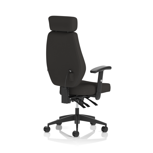 Nexus High Back Chair With Headrest Black Fabric
