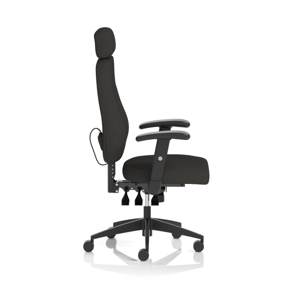 Nexus High Back Chair With Headrest Black Fabric