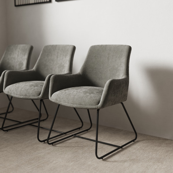 Quote Sled Velour Reception Chair