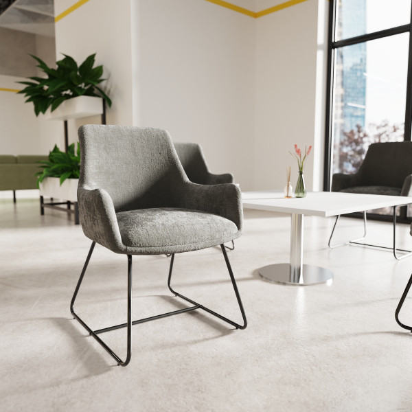 Quote Sled Velour Reception Chair