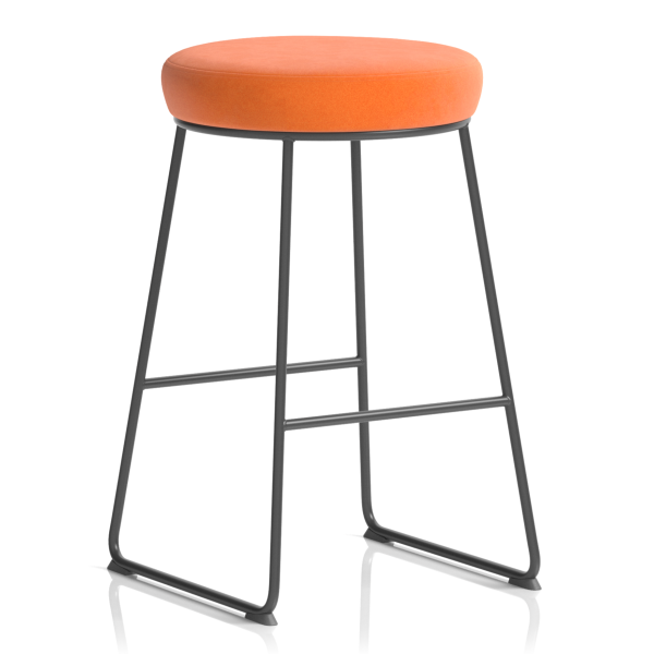 Turin Black Frame Fabric Seat Stool Chair