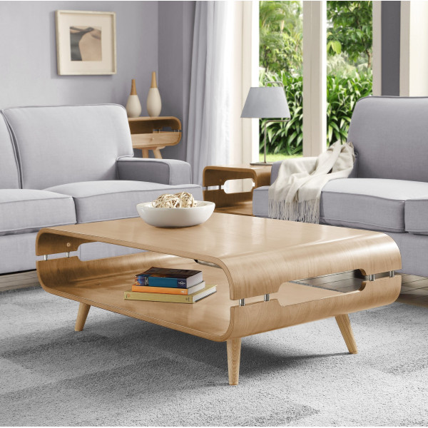 Curve Walnut Reception Coffee Table