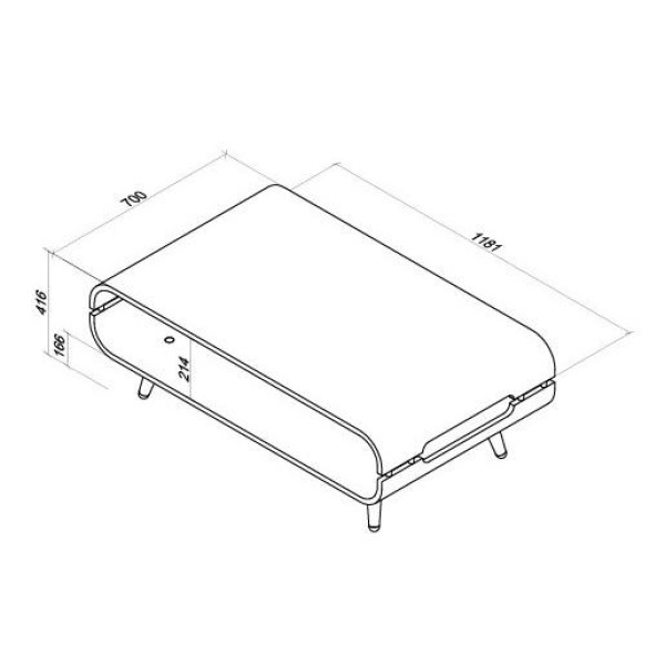 Curve Walnut Reception Coffee Table