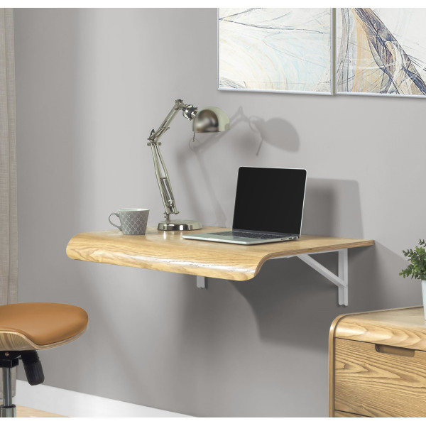 Curve Wall Mounted Drop Desk Oak
