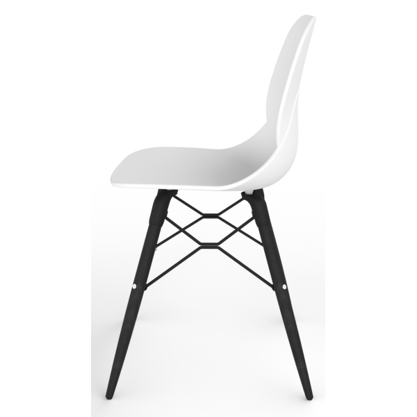Coco Plastic Shell Chair with Black Wooden Eiffel Frame