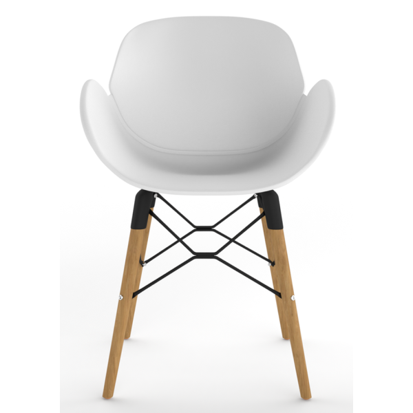 Coco Plastic Shell Tub Chair With Wooden 4 Leg Eiffel Frame