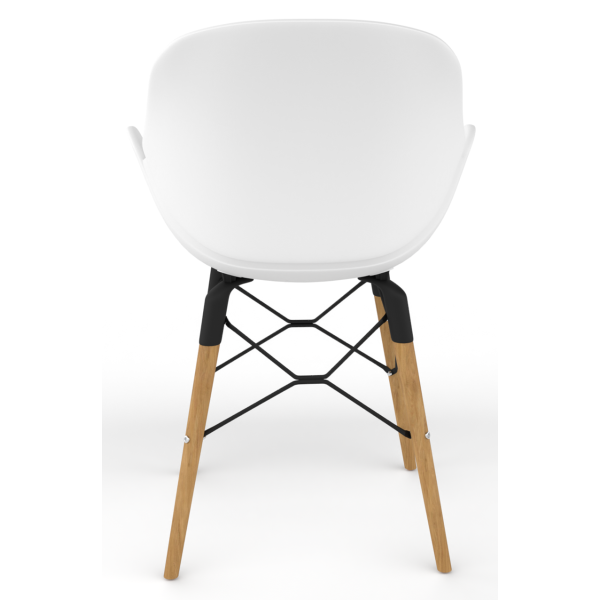 Coco Plastic Shell Tub Chair With Wooden 4 Leg Eiffel Frame