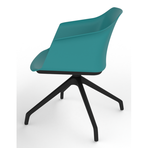 Cashew One Piece Moulded Chair with Black Pyramid Base