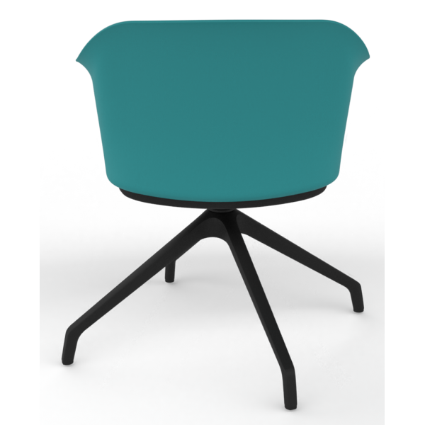 Cashew One Piece Moulded Chair with Black Pyramid Base