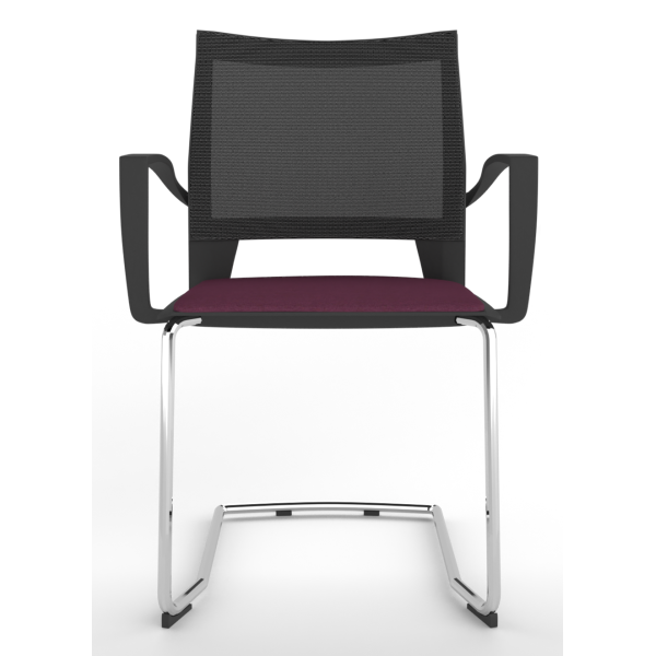 Melona Black Mesh Back Cantilever Chair
