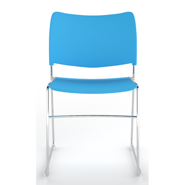 Nectar Plastic Seat And Back Skid Frame Stacking Chair