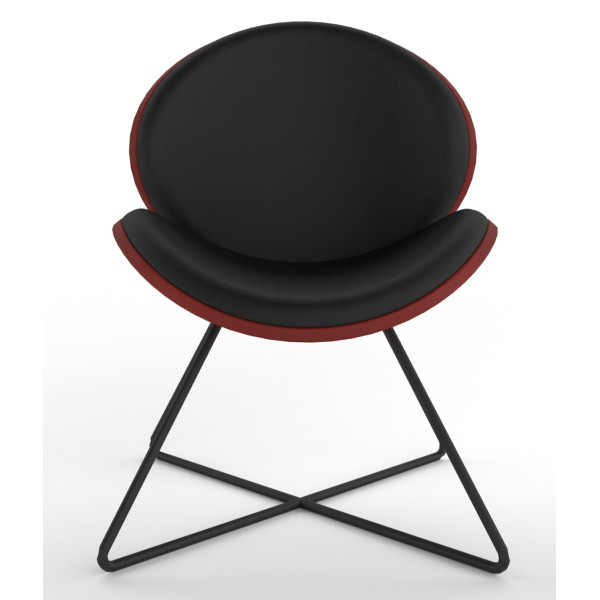 Revive Upholstered Retro Lounge Chair With Criss Cross Frame