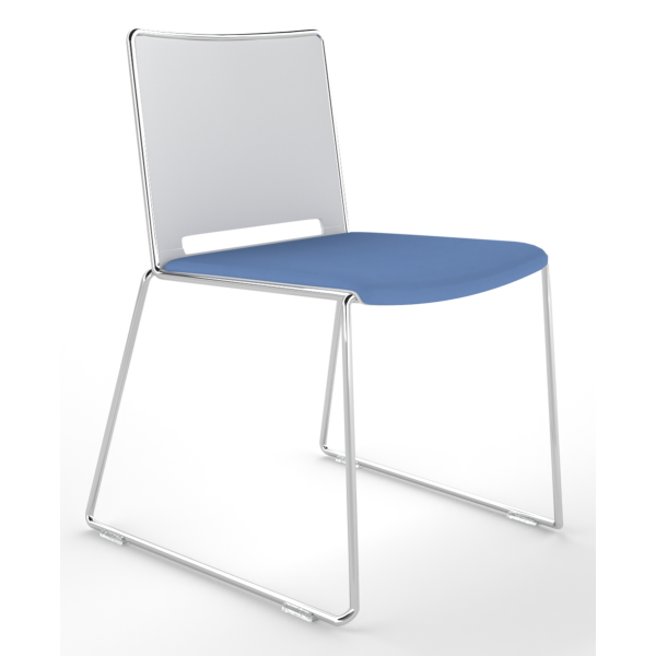 Tango Upholstered Seat and Plastic Back Stacking Chair