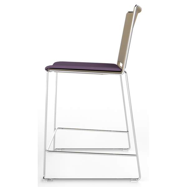 Tango Upholstered Seat and Plastic Back Stacking High Stool