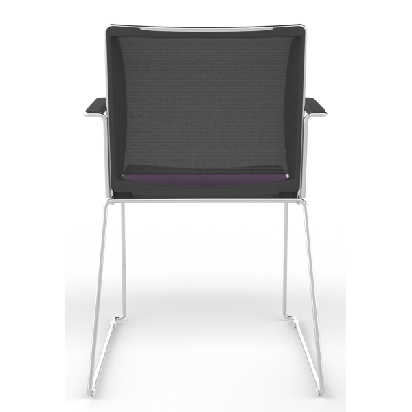 Tango Upholstered Seat And Mesh Back Stacking Chair