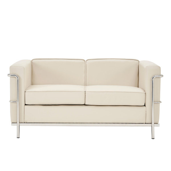 Belmont Twin Seater Cubed Leather Faced Reception Chair