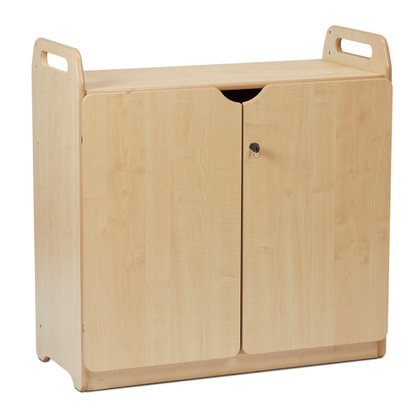 Storage Cupboard with Display and Mirror Back