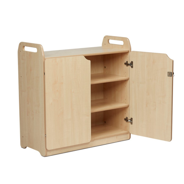 Storage Cupboard with Display and Mirror Back