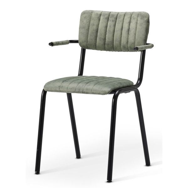 Bourbon Vintage Style Suede Chair With Arms