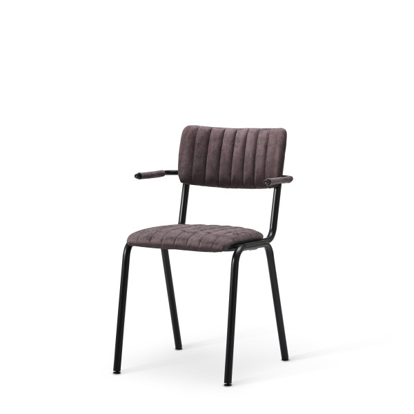 Bourbon Vintage Style Suede Chair With Arms