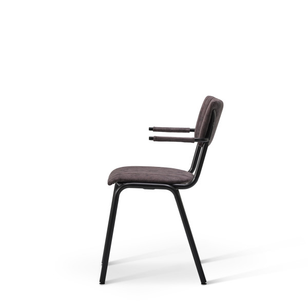 Bourbon Vintage Style Suede Chair With Arms