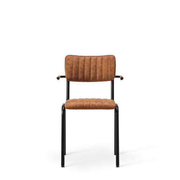 Bourbon Vintage Style Suede Chair With Arms