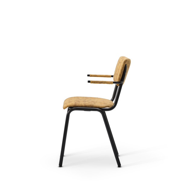 Bourbon Vintage Style Suede Chair With Arms