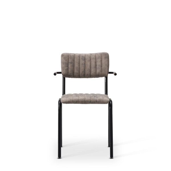 Bourbon Vintage Style Suede Chair With Arms