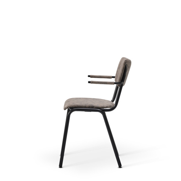 Bourbon Vintage Style Suede Chair With Arms