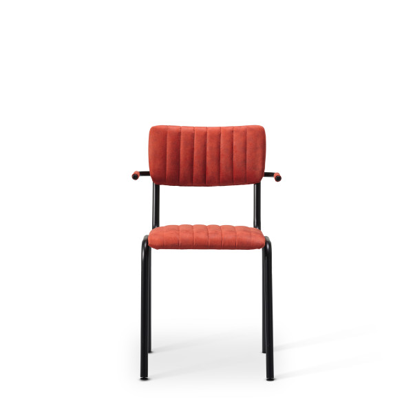 Bourbon Vintage Style Suede Chair With Arms