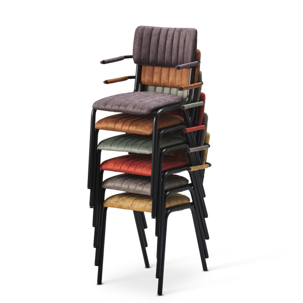 Bourbon Vintage Style Suede Chair With Arms