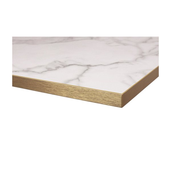 Tuff Top Premium – High Gloss Rectangle Table Top with metallic gold edging