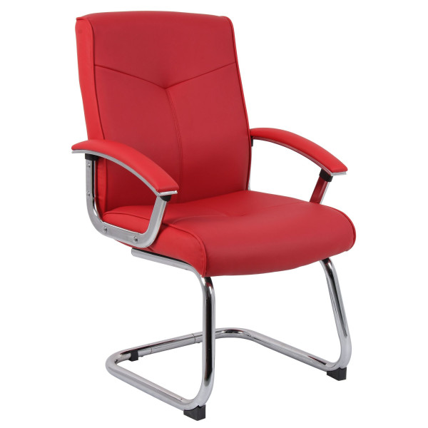 Hoxton Red Leather Visitor Chair