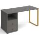 Cairo Straight Desk with Brass Leg and Integrated Drawers