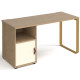 Cairo Straight Desk with Brass Leg and Integrated Cupboard
