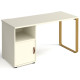 Cairo Straight Desk with Brass Leg and Integrated Cupboard