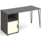 Tikal Desk with Hairpin Legs, Pedestal & Cupboard Door