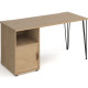 Tikal Desk with Hairpin Legs, Pedestal & Cupboard Door