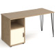 Tikal Desk with Hairpin Legs, Pedestal & Cupboard Door