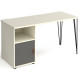 Tikal Desk with Hairpin Legs, Pedestal & Cupboard Door